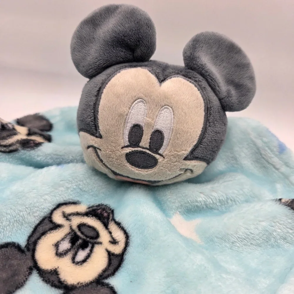 Disney Baby Mickey Mouse Lovey Security Blanket Blue Star Plush